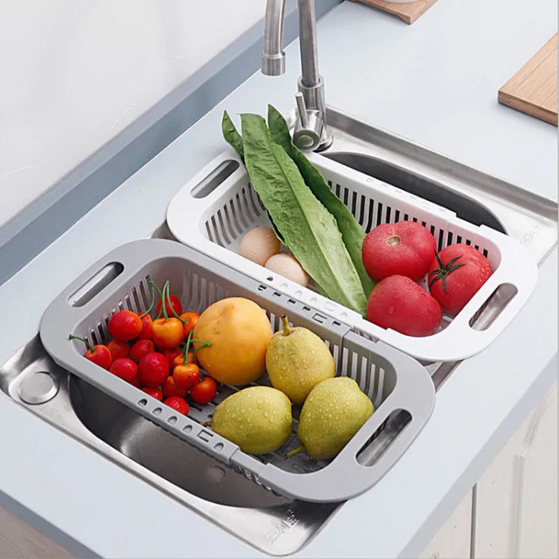 Escorredor de Alimentos Cesto de Drenagem Expansível - Compre 1 leve 2
