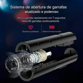 Abridor de Vinho Elétrico 4 em 1